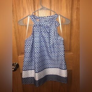 Girls Blue and White Halter Dress